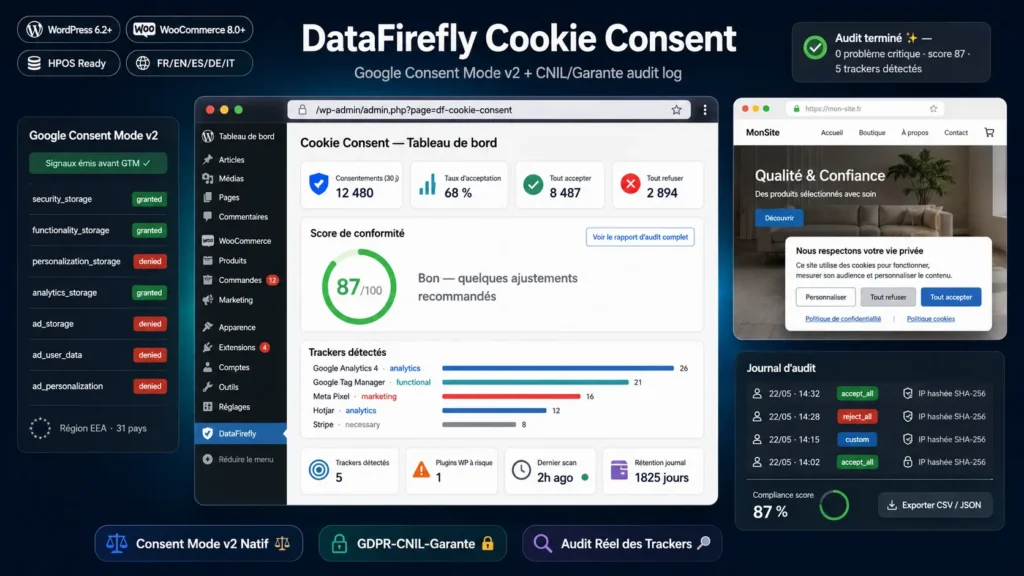 DataFirefly Cookie Consent — GDPR/CNIL & Google Consent Mode v2 for WordPress