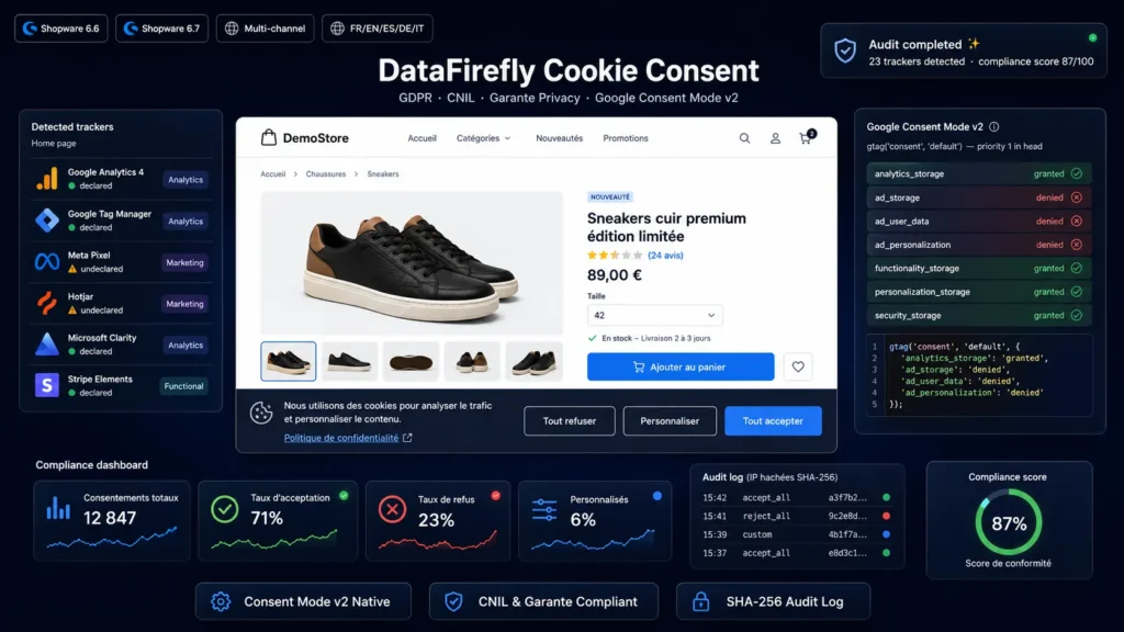 DataFirefly Cookie Consent — GDPR/CNIL & Google Consent Mode v2 for Shopware 6