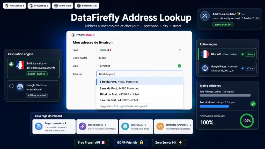 DataFirefly Address Lookup Prestashop Module