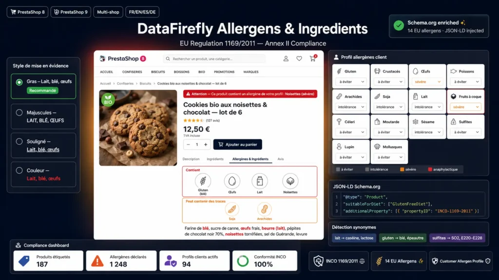 DataFirefly Allergens & Ingredients Prestashop