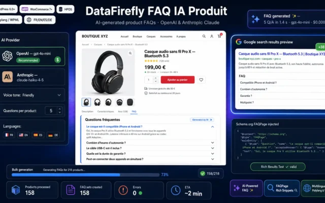 DataFirefly FAQ IA Produit Woocommerce