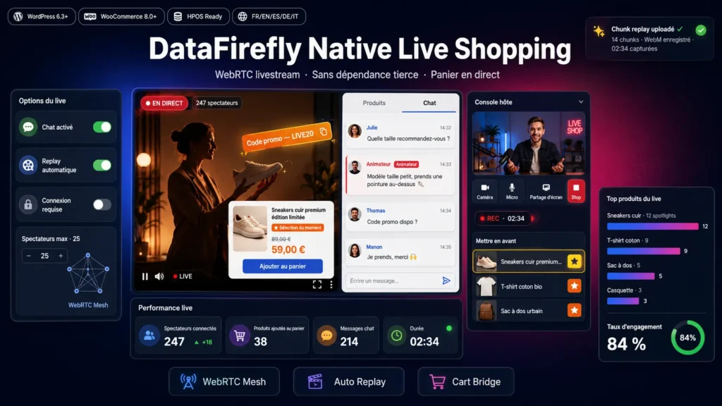 DataFirefly Native Live Shopping
