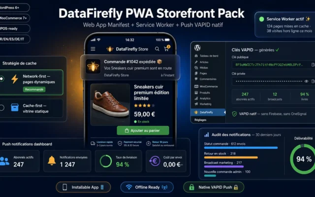 PWA Storefront Pack — Application installable WooCommerce + push natives