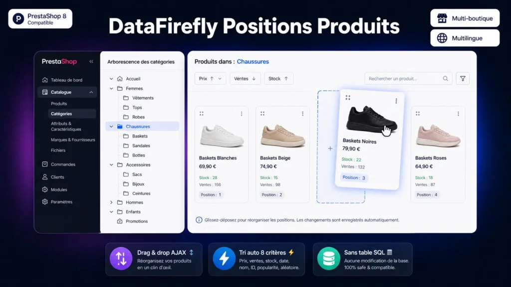 DataFirefly Positions Produits catégories pour PrestaShop