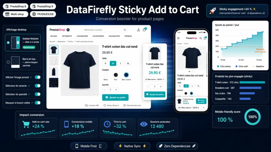 DataFirefly Sticky Add to Cart Prestashop Module