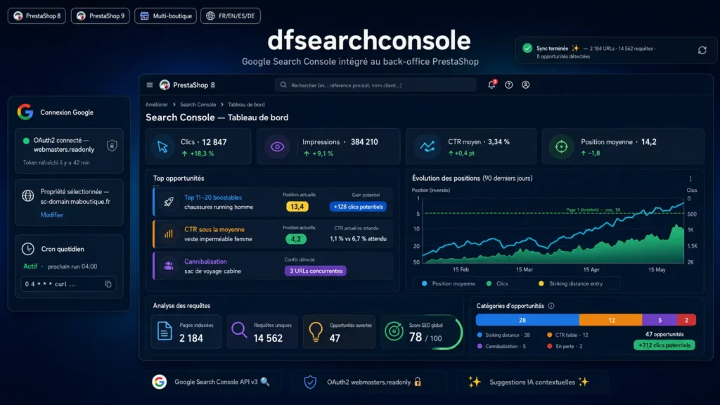 dfsearchconsole — Google Search Console intégré pour PrestaShop 8 et 9