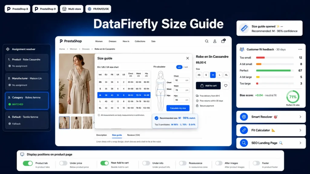 Guide des Tailles Prestashop