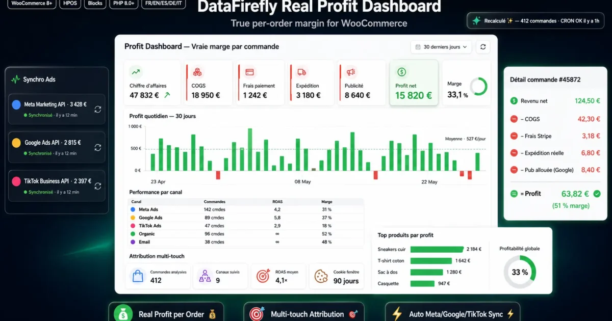 Real Profit Dashboard WooCommerce: true profit per order