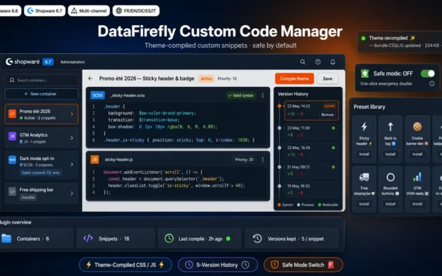 Custom Code Manager — CSS / JS snippets for Shopware 6