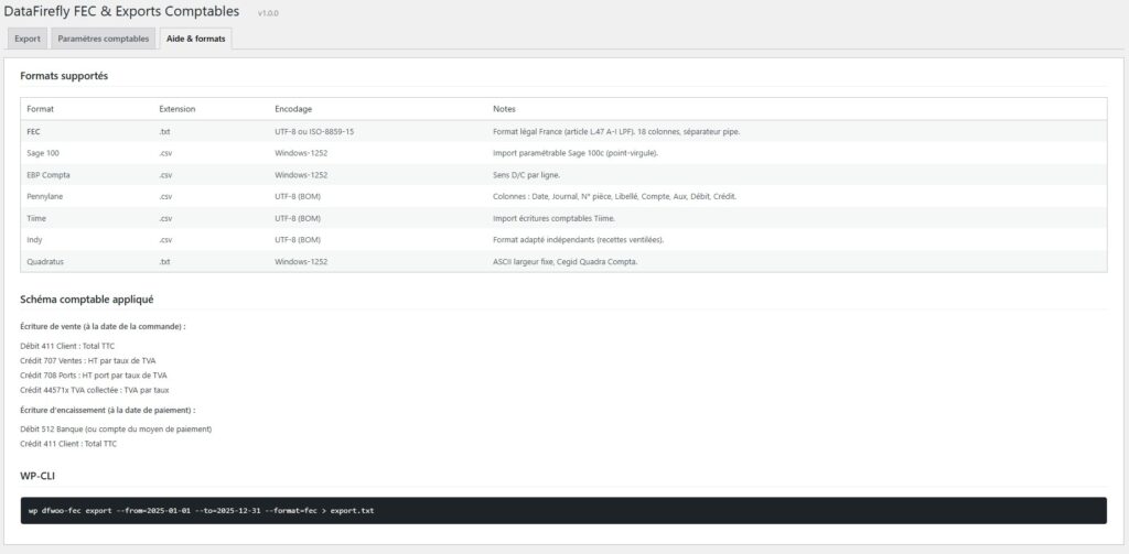 WooCommerce Accounting Export — FEC, Sage 100, EBP, Pennylane, Tiime, Indy, Quadratus