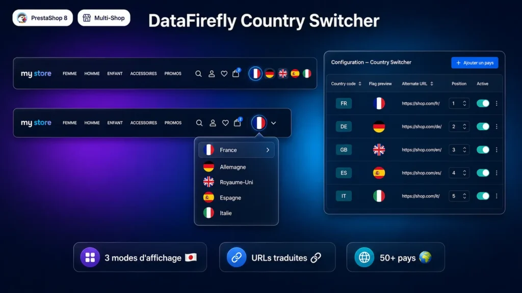 Country switcher pro multishop prestashop