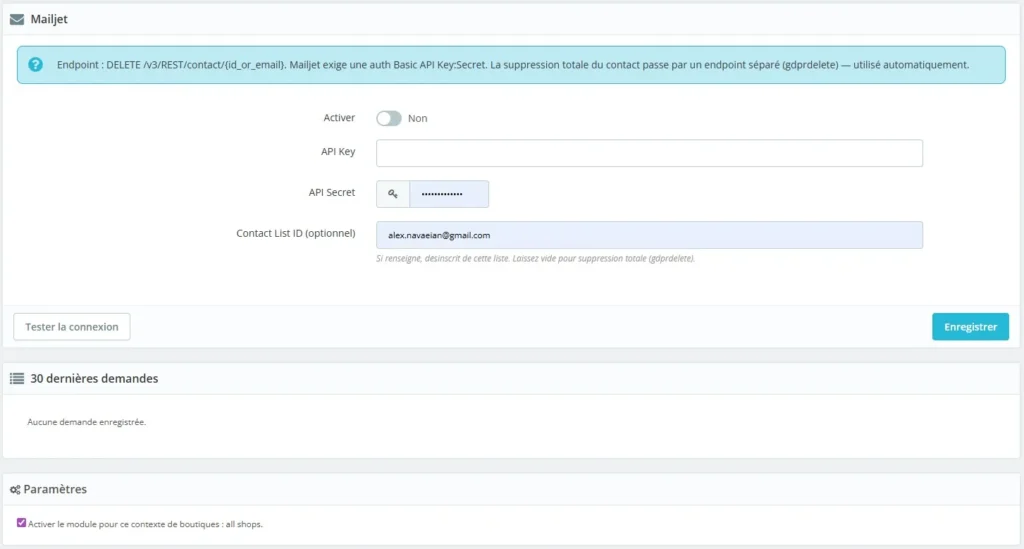 Suppression de compte RGPD Prestashop Capture 4