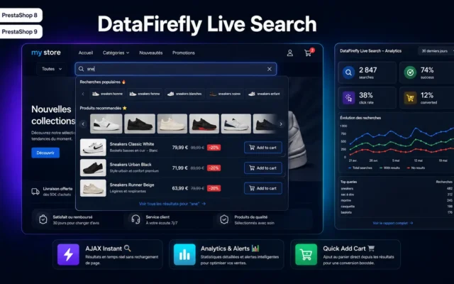 Datafirefly live search prestashop