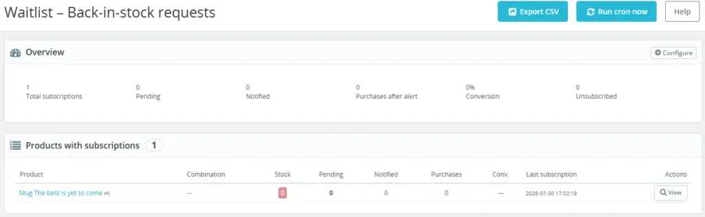 DataFirefly Waitlist: powiadomienie o dostępności ze śledzeniem konwersji dla PrestaShop 8 i 9