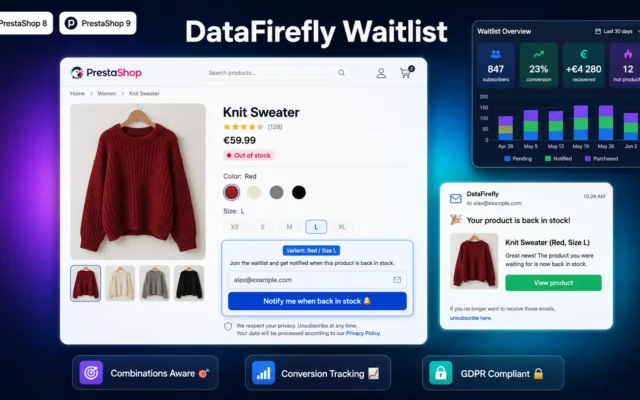 waitlist prestashop combinaitions - alerte - analytics