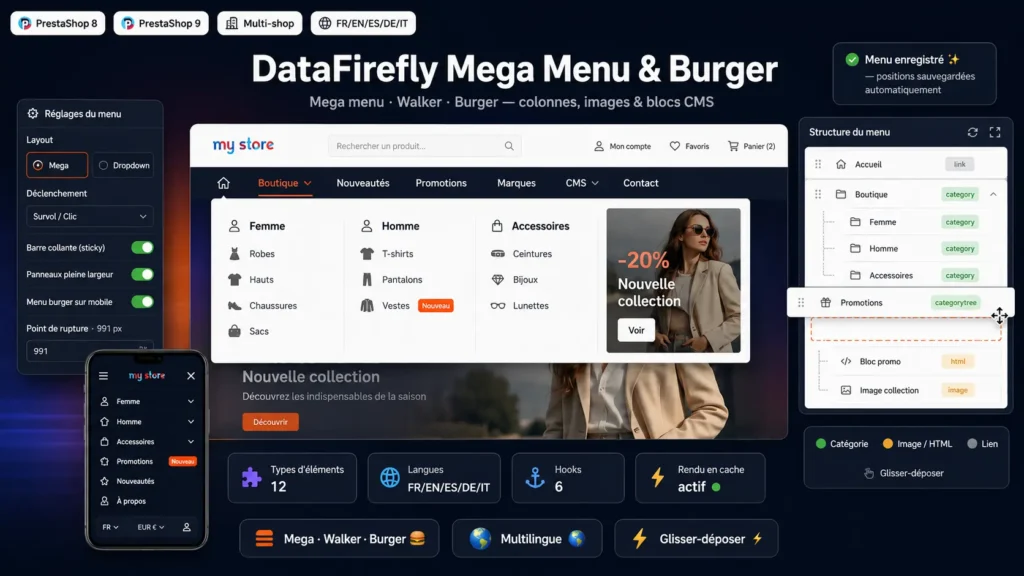 DataFirefly Mega Menu Burger Walker Module Presta