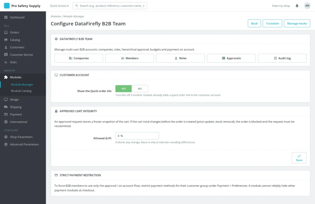 B2B-accounts met Meerdere Gebruikers: Teams & Rollen PrestaShop 8 & 9