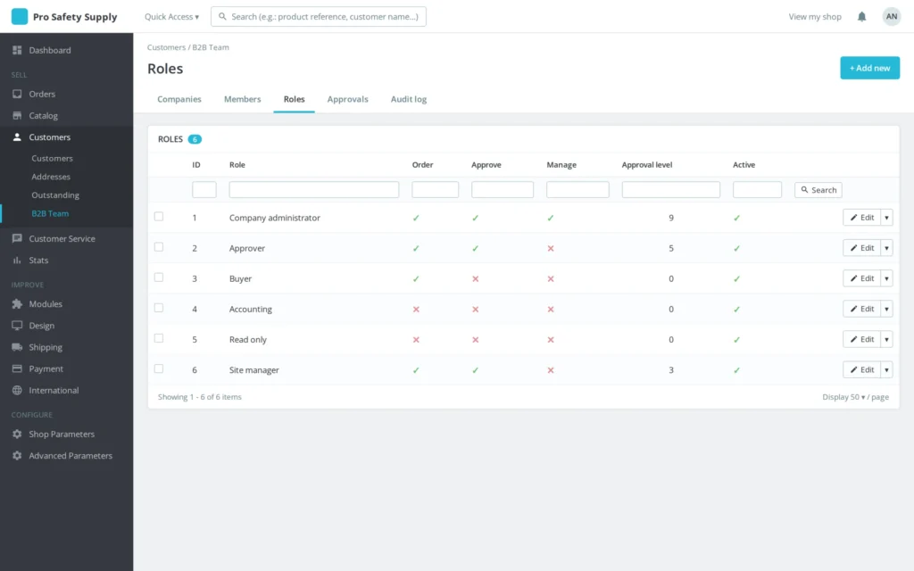 B2B-accounts met Meerdere Gebruikers: Teams & Rollen PrestaShop 8 & 9
