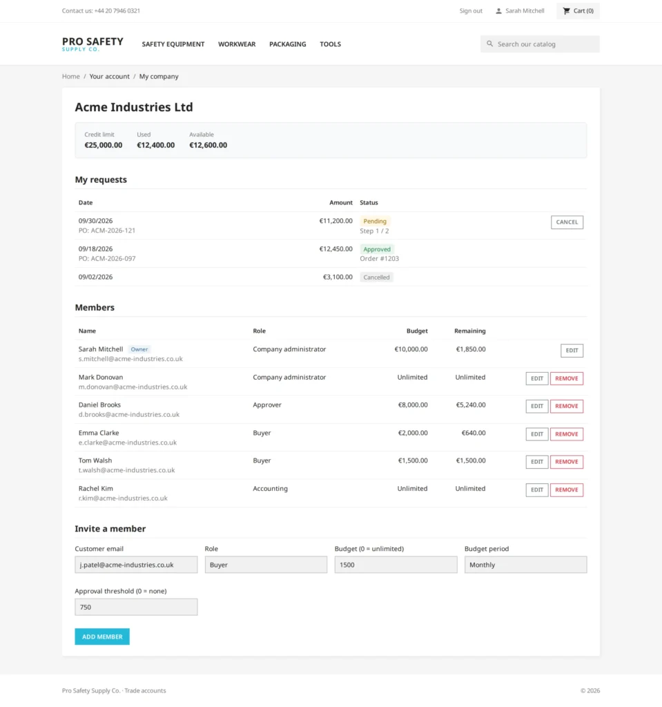 B2B-accounts met Meerdere Gebruikers: Teams & Rollen PrestaShop 8 & 9