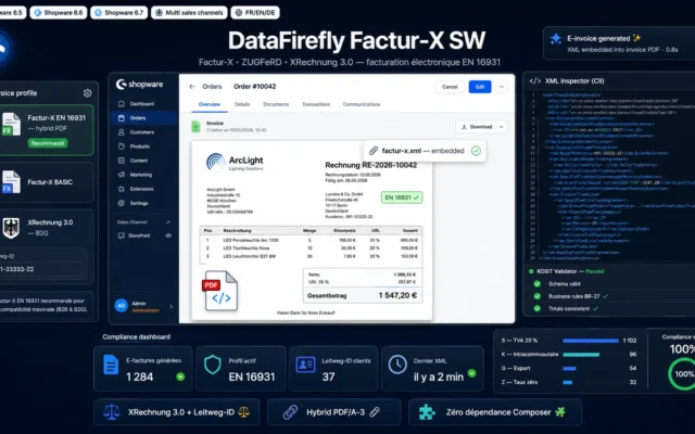 DataFirefly Factur-X SW — Facture électronique Shopware 6 : ZUGFeRD & XRechnung 3.0