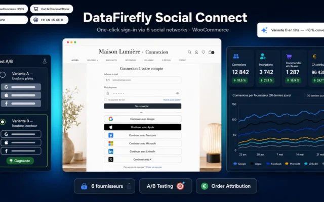 DataFirefly Social Connect — Connexion sociale & statistiques pour WooCommerce