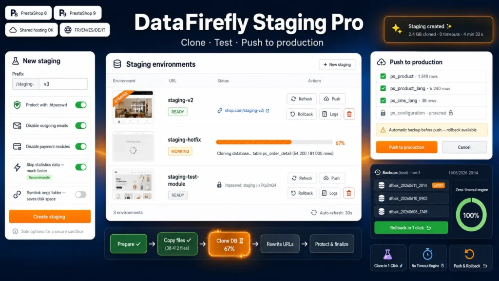 DataFirefly Staging Pro Module Prestashop