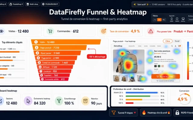 DataFirefly - Tunnel de conversion & Heatmap Module Prestashop
