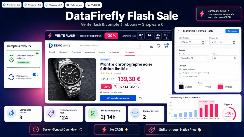 DataFirefly Vente Flash & Compte à rebours — Shopware 6