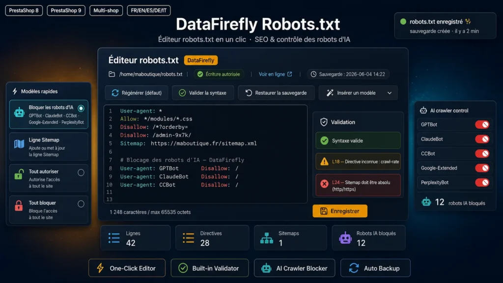 Éditeur robots.txt Module Gratuit Prestashop