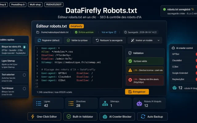 Éditeur robots.txt Module Gratuit Prestashop