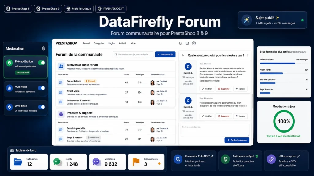 Forum Communautaire — PrestaShop 8 & 9 - Module Prestashop