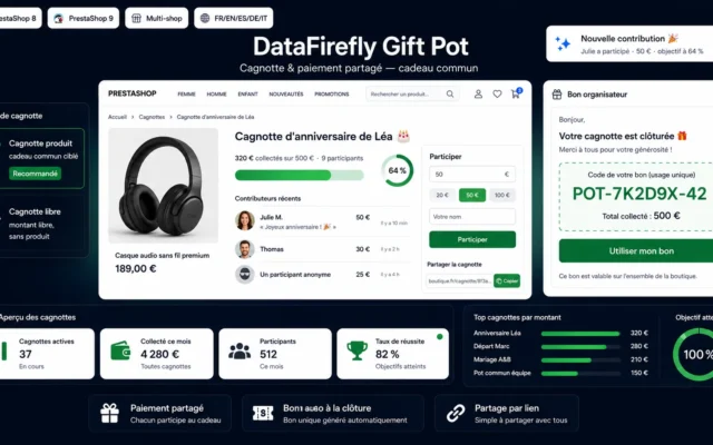 Module Cagnotte & Paiement Partagé PrestaShop — Cadeau Commun (PS 8/9)