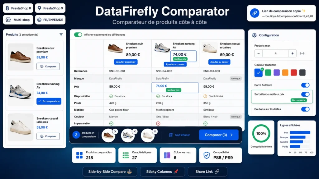 Module Comparateur de Produits PrestaShop 8/9