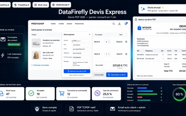 Module Demande de Devis B2B PrestaShop 8 & 9 — Panier en Devis PDF en 1 clic