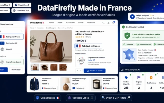 Origine France & Made in UE — Badges + Filtres PrestaShop