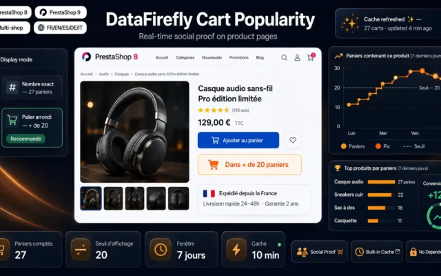 Popularité Panier — Compteur de paniers sur la fiche produit (PrestaShop 8 & 9)