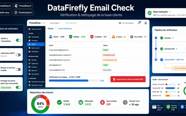 Vérification des Emails Clients — Anti-faux comptes et nettoyage de base (PrestaShop 8 & 9)