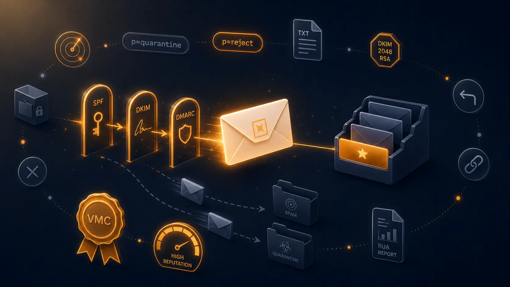 Illustration de l'article sur la délivrabilité des e-mails avec DMARC et BIMI