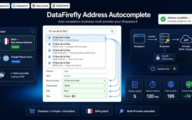 Auto-complétion d'Adresse Shopware 6 — Multi-Provider BAN & Google Places