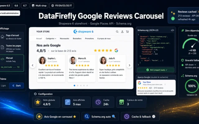 Carrousel d'Avis Google pour Shopware 6