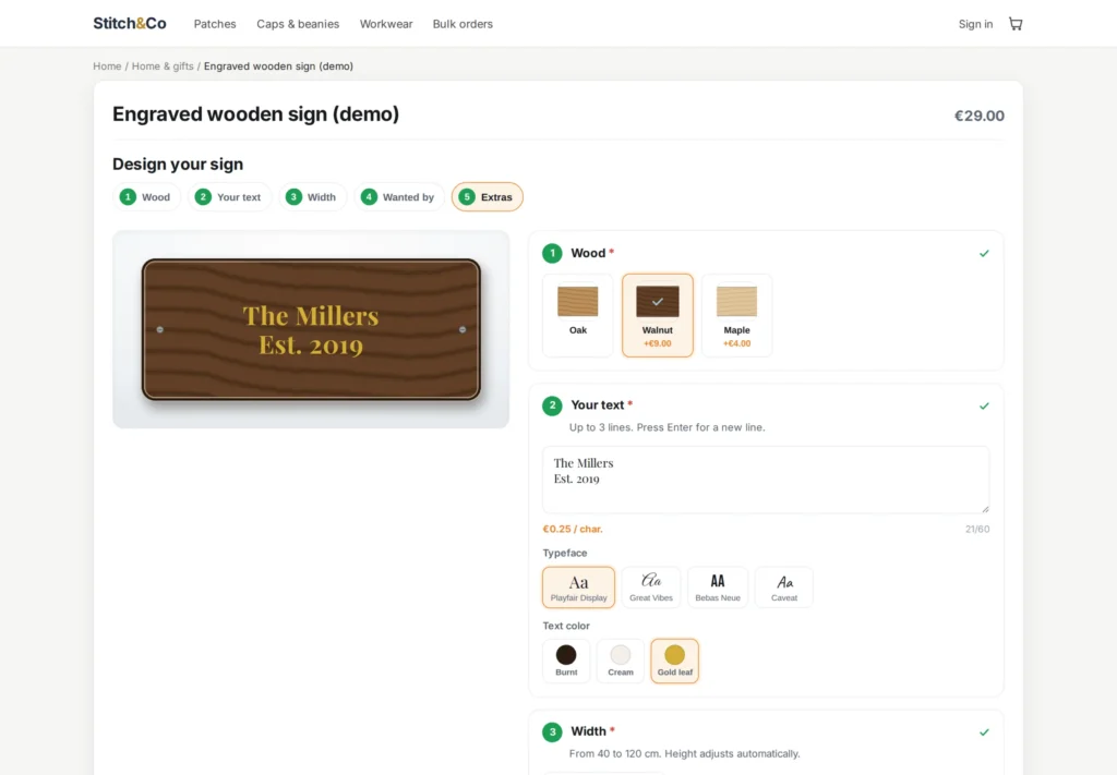 Productconfigurator in Stappen: Visuele Opties, Live Voorbeeld & Prijsimpact (PrestaShop 8 & 9)
