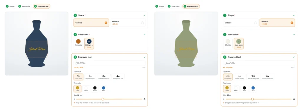 Productconfigurator in Stappen: Visuele Opties, Live Voorbeeld & Prijsimpact (PrestaShop 8 & 9)