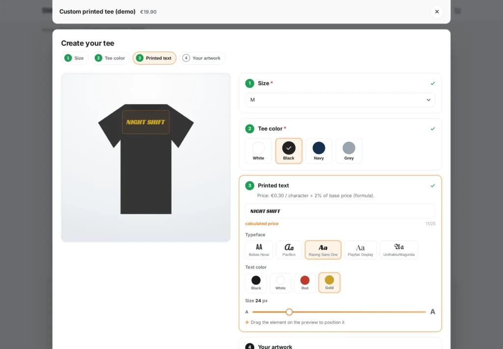Productconfigurator in Stappen: Visuele Opties, Live Voorbeeld & Prijsimpact (PrestaShop 8 & 9)