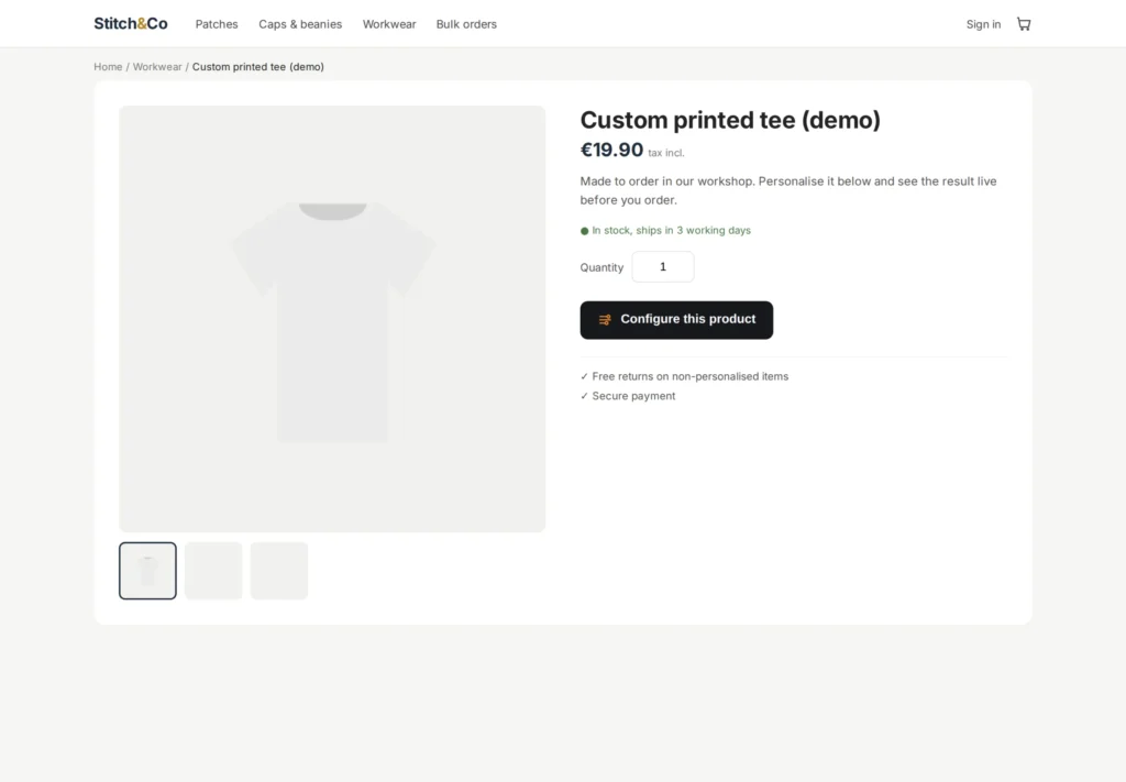 Productconfigurator in Stappen: Visuele Opties, Live Voorbeeld & Prijsimpact (PrestaShop 8 & 9)