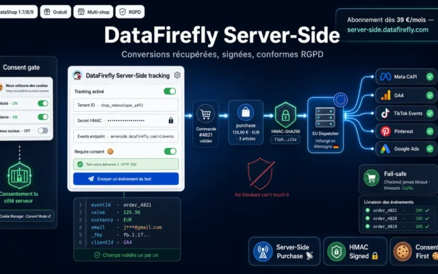DataFirefly Server-Side — Tracking de conversions PrestaShop (gratuit)
