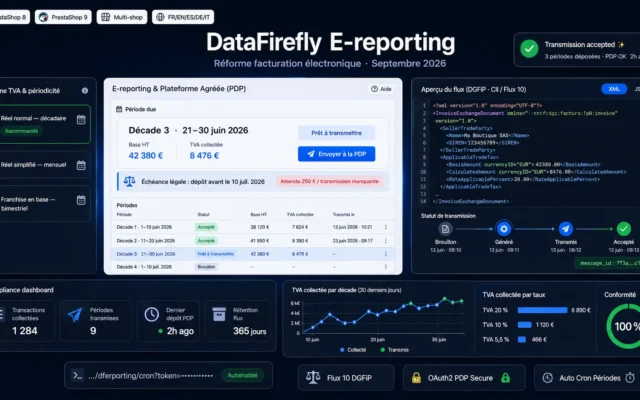 Cruscotto di e-reporting per la fatturazione elettronica 2026 in PrestaShop con trasmissione PDP