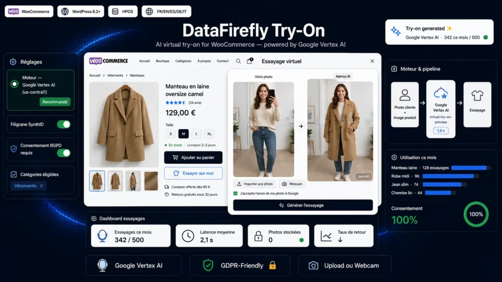 Essayage virtuel IA pour WooCommerce