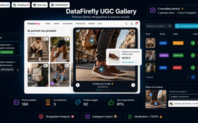 Shoppbare Kundenfoto-Galerie im Instagram-Stil in einem PrestaShop-Shop