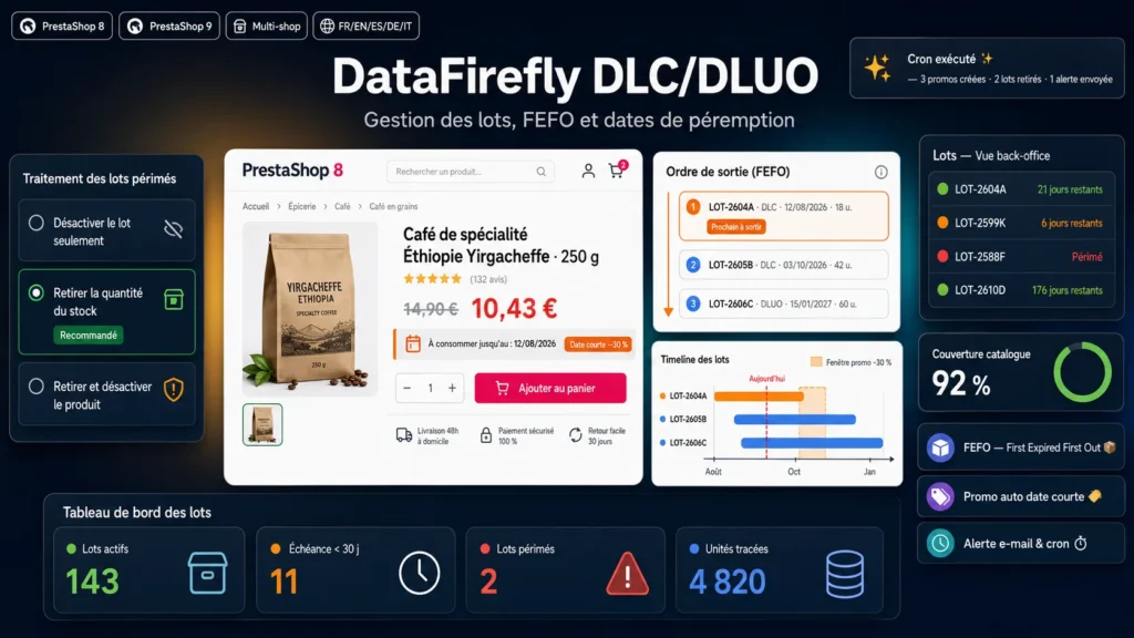 Expiry date management by batch with FEFO picking in PrestaShop
