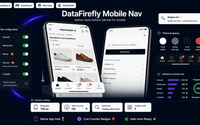 Module Barre de Navigation Mobile PrestaShop 8/9